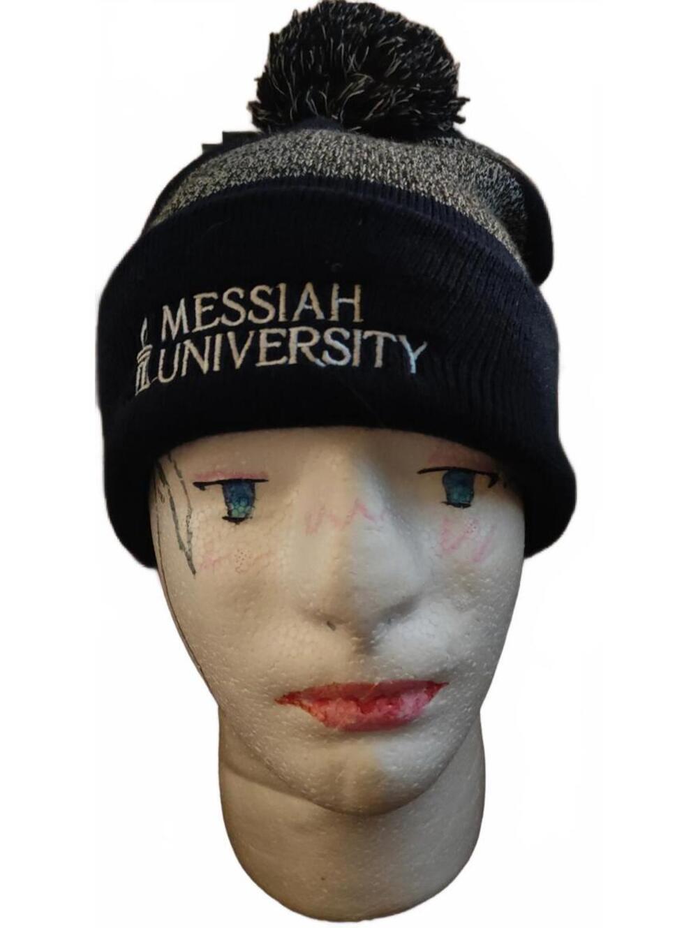Messiah University beanie with pom pom - EUC